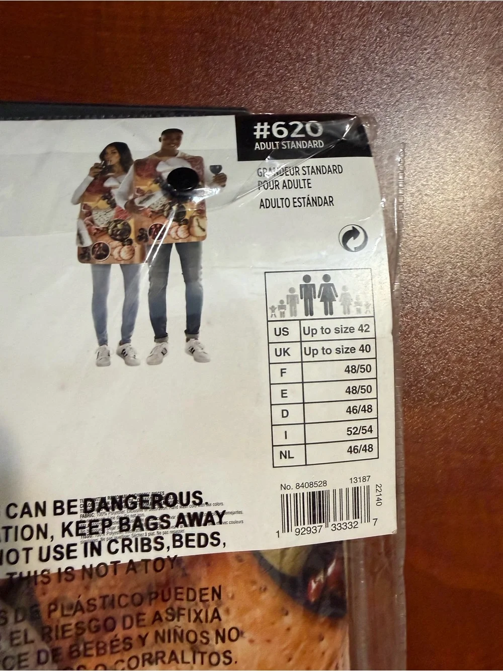Amscan Charcuterie Board Costume - Adult Size Unisex - Picture 2 of 7